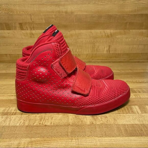 2014 NIKE FLYSTEPPER 2K3 PREMIUM UNIVERSITY RED OCTOBER CHROME 677473-601 Sz 8 - Picture 2 of 7
